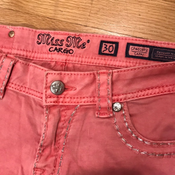 Miss me jeans in pink coral Capri size 30 - Picture 2 of 8
